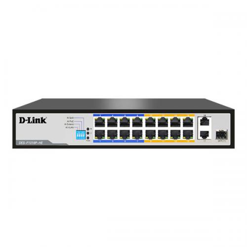D link DES F1016P HE Unmanaged PoE switch dealers in hyderabad, andhra, nellore, vizag, bangalore, telangana, kerala, bangalore, chennai, india